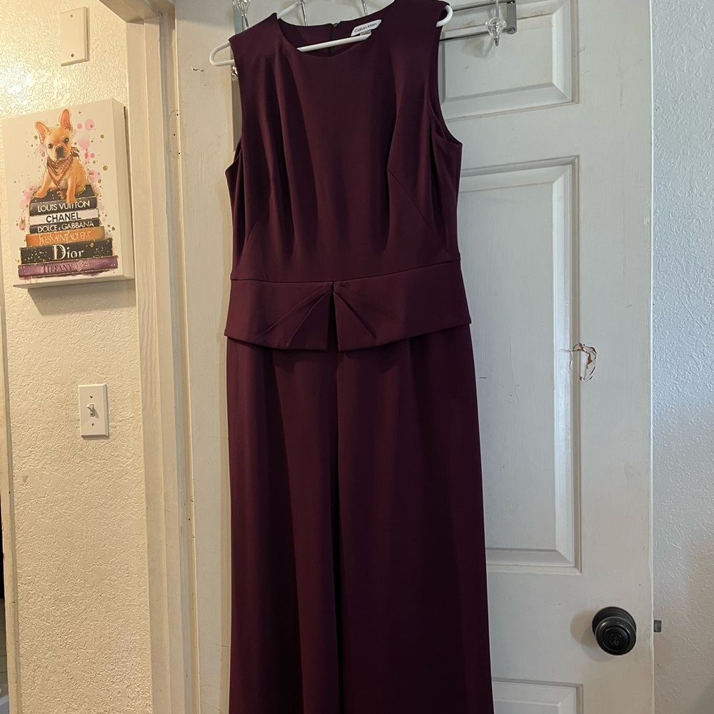 Calvin Klein Deep Purple Sleeveless Jumpsuit